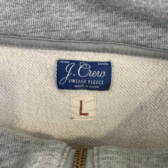 J Crew Men Sweater Large Gray Heather Colorblock Full Zip Long Sleeve Sweatshirt - Picture 2 of 7